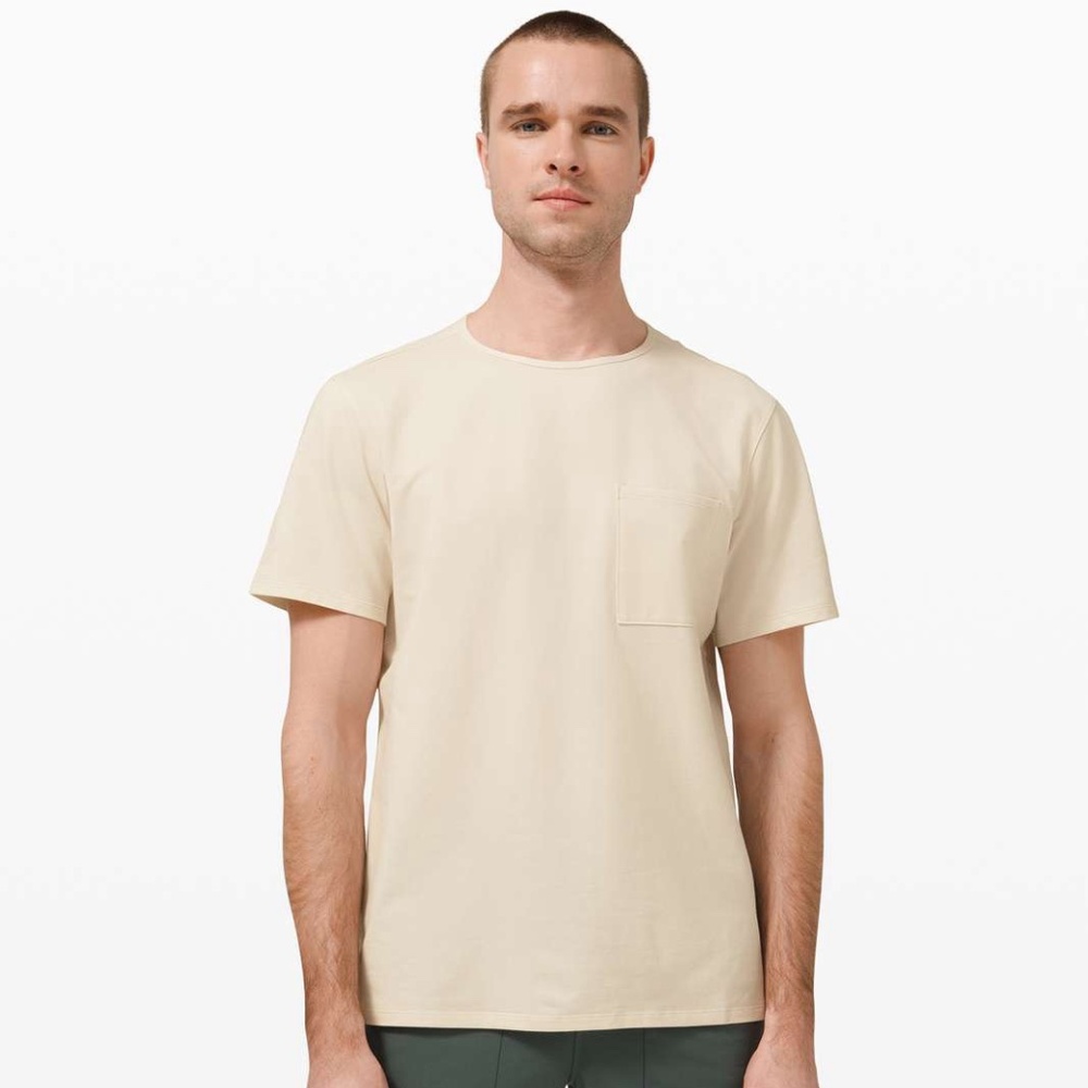 Lululemon Cream/Off-White Chest Pocket Short Sleeve T-Shirt